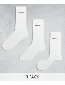 GANT - Confezione da 3 paia di calzini sportivi bianchi con logo-Bianco
