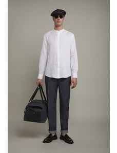 Doppelganger Camicia casual uomo collo coreano 100% lino comfort fit