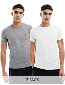 Emporio Armani - Bodywear - Confezione da 2 T-shirt color grigio e bianco-Multicolore