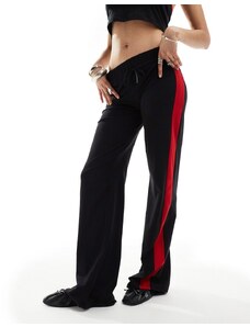 COLLUSION - Pantaloni da yoga a vita bassa neri con dettagli a contrasto in coordinato-Nero