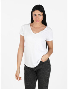 Solada T-shirt Donna Con Scollo a V Manica Corta Bianco Taglia Unica