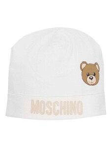 MOSCHINO KIDS Cappello bianco stampa Teddy Bear neonati
