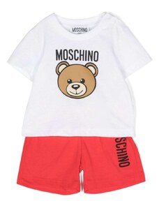 MOSCHINO KIDS Completo bianco/rosso Teddy Bear neonato