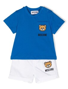 MOSCHINO KIDS Completo blu/bianco Teddy Bear neonato