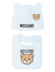 MOSCHINO KIDS Set cappello/bavetta Teddy bear azzurro