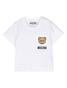 MOSCHINO KIDS T-shirt bianca Teddy Bear taschino neonati