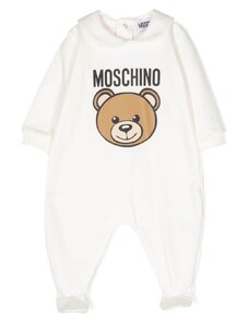 MOSCHINO KIDS Tutina bianca neonato Teddy bear