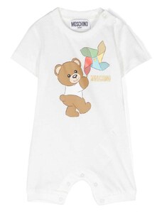 MOSCHINO KIDS Tutina bianca Teddy bear neonato