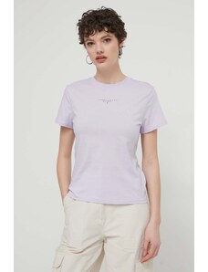 Tommy Jeans t-shirt in cotone donna colore violetto