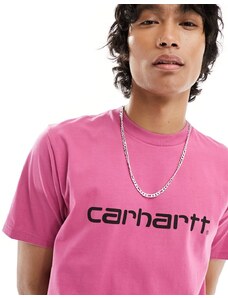 Carhartt WIP - T-shirt rosa con scritta