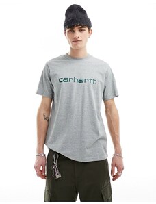 Carhartt WIP - T-shirt grigia con scritta-Grigio