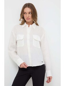 Weekend Max Mara camicia di lino colore bianco