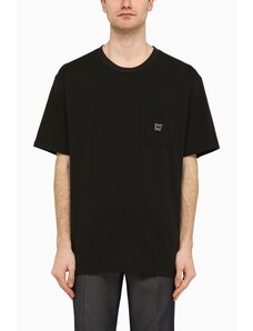 Needles T-shirt girocollo nera con ricamo