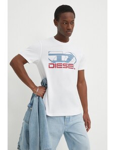 Diesel t-shirt in cotone T-DIEGOR-K74 uomo colore bianco A12502.0GRAI