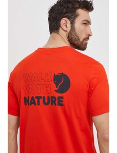 Fjallraven t-shirt Walk With Nature uomo colore arancione F12600216