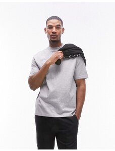 Topman - T-shirt oversize grigio mélange