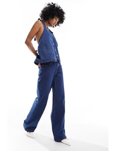 Lioness - Jeans ampi lavaggio indaco in coordinato-Blu