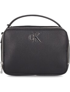 Calvin Klein Borsa a tracolla nera con zip integrale e logo monogram