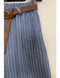 COSSET Pantalone morbido, gessato con filo in rilievo