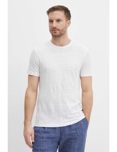 BOSS maglietta in lino colore bianco