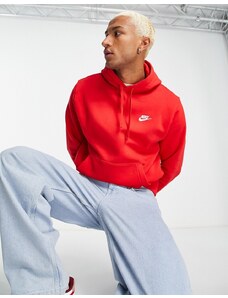 Nike Club - Felpa unisex con cappuccio rossa-Rosso