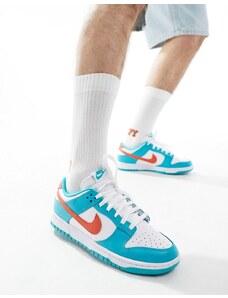 Nike - Dunk - Sneakers rétro basse bianche e blu-Bianco