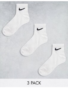 Nike Training - Everyday Lightweight - Confezione da 3 paia di calzini leggeri alla caviglia bianchi-Bianco