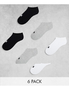 Polo Ralph Lauren - Confezione da 6 paia di fantasmini neri, bianchi e grigi con logo-Nero