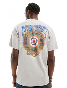Reclaimed Vintage - T-shirt oversize color pietra con grafica skate sul retro-Neutro