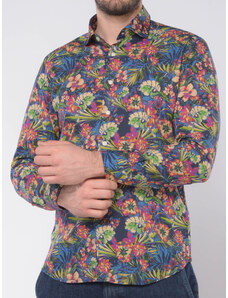 camicia da uomo Bastoncino floreale con collo francese