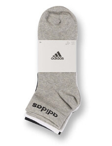 Pacco da 3 calzini neri, grigi e bianchi da uomo adidas Thin Linear-Cut