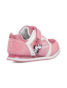 Sneakers primi passi da bambina con luci nella suola e stampa Minnie