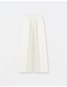 Fabiana Filippi Pantalone ampio in canvas viscosa e lino, bianco