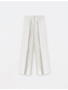 Fabiana Filippi Pantalone ampio in radzmir lana e seta, bianco