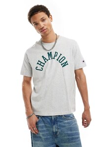 Champion - T-shirt stile college grigio mélange con logo