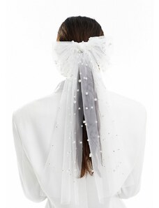 South Beach - Fiocco da sposa decorato con perle bianco-Nero