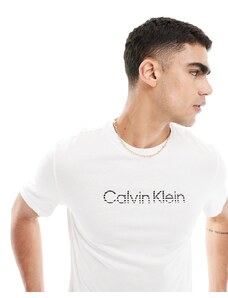 Calvin Klein - T-shirt bianca con logo sfumato-Bianco