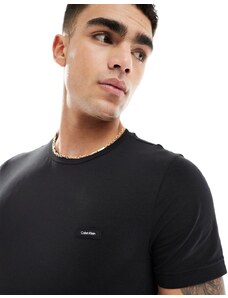 Calvin Klein - T-shirt slim fit elasticizzata nera-Nero