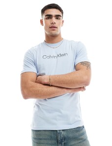 Calvin Klein Jeans - T-shirt blu con logo sfumato