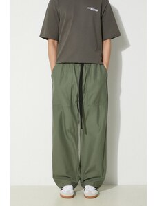Carhartt WIP pantaloni in cotone Hayworth Pant colore verde I033135.66702