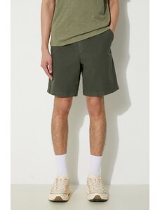 Norse Projects pantaloncini in lino misto Ezra Relaxed Cotton colore verde N35.0614.8022