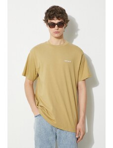 Carhartt WIP t-shirt in cotone S/S Script Embroidery T-Shirt uomo colore beige I030435.22WXX