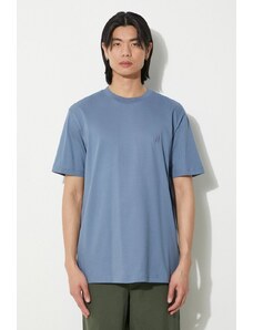 Norse Projects t-shirt in cotone Johannes uomo colore blu con applicazione N01.0643.7121