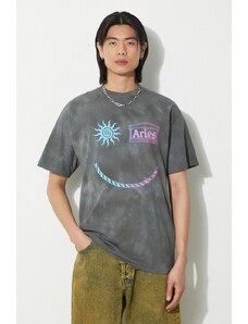 Aries t-shirt in cotone Grunge Happy Dude SS Tee uomo colore grigio SUAR60014X
