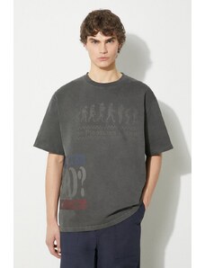 PLEASURES t-shirt in cotone Evolution Heavyweight T-Shirt uomo colore grigio P24SP019.BLACK