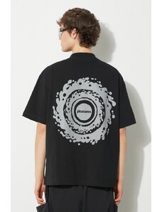 PLEASURES t-shirt in cotone Twirl Henley uomo colore nero P24SP022.BLACK