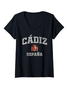 Cadiz Spain Designs Donna Cadiz Spain / Espana Maglietta con Collo a V