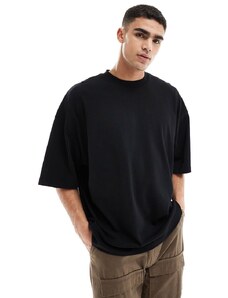ASOS DESIGN - T-shirt ultra oversize pesante nera-Nero