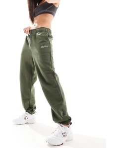 New Balance - Heritage - Pantaloni della tuta verdi in pile spazzolato con logo lineare-Verde