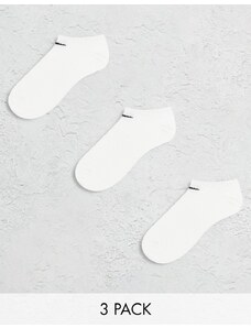 Nike Training - Everyday Lightweight - Confezione da 3 paia di fantasmini bianchi leggeri-Bianco